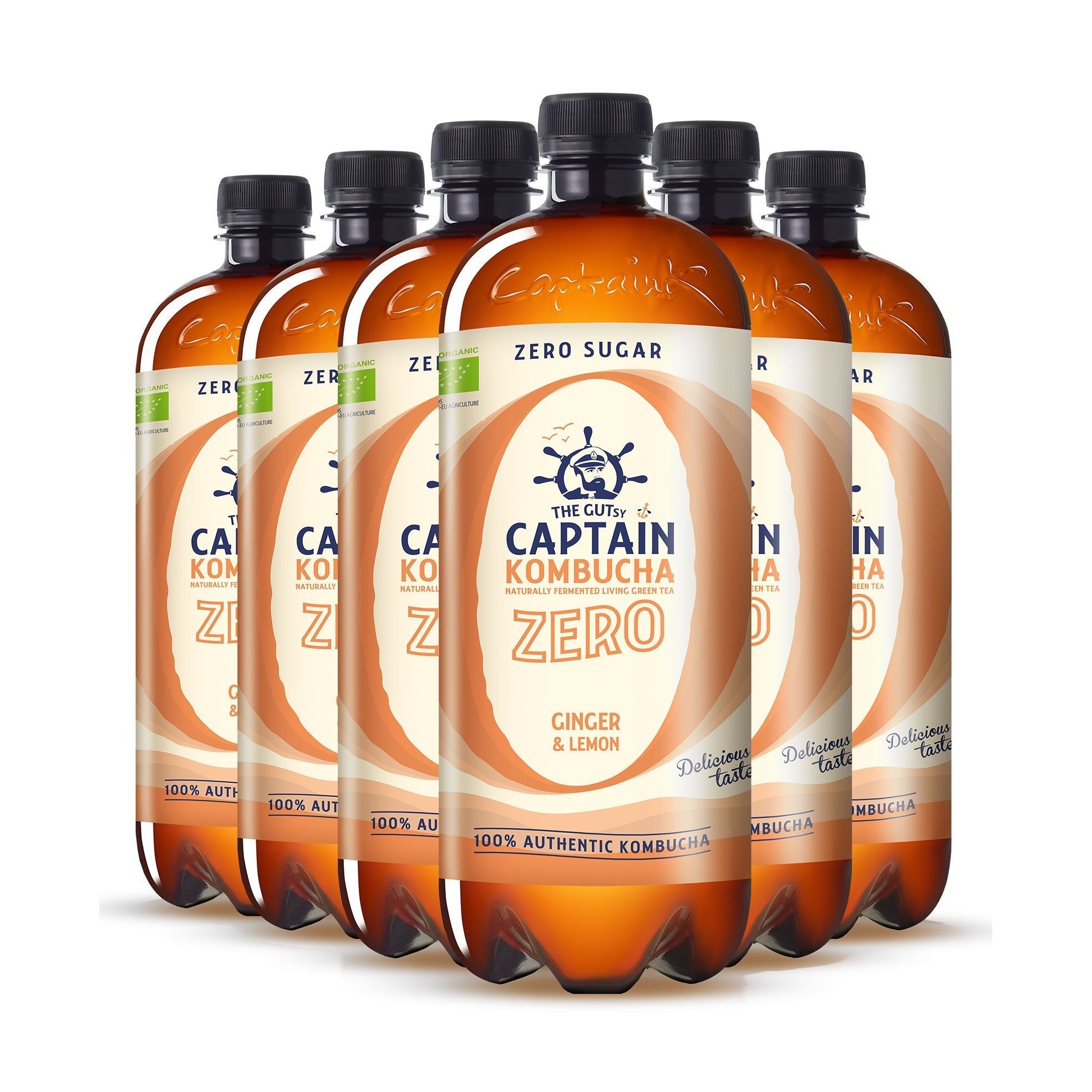 GUTsy Captain Kombucha Zero - Ingwer und Zitrone 6 x 1L