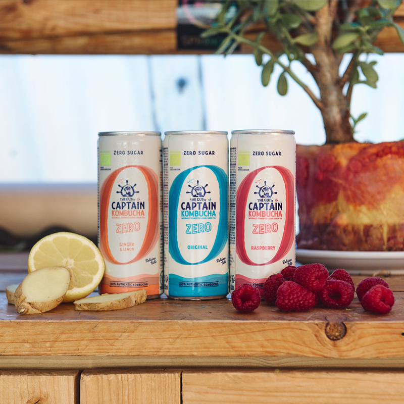 GUTsy Captain Kombucha Zero - Multi-Geschmacksrichtung Pack Dosen 20 x 250ml