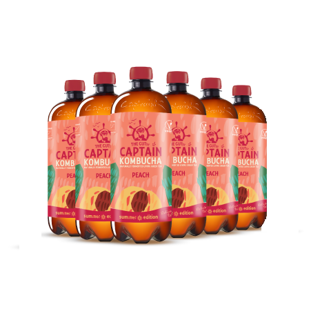 GUTsy Captain Kombucha – Sommerpfirsich 6 x 1L