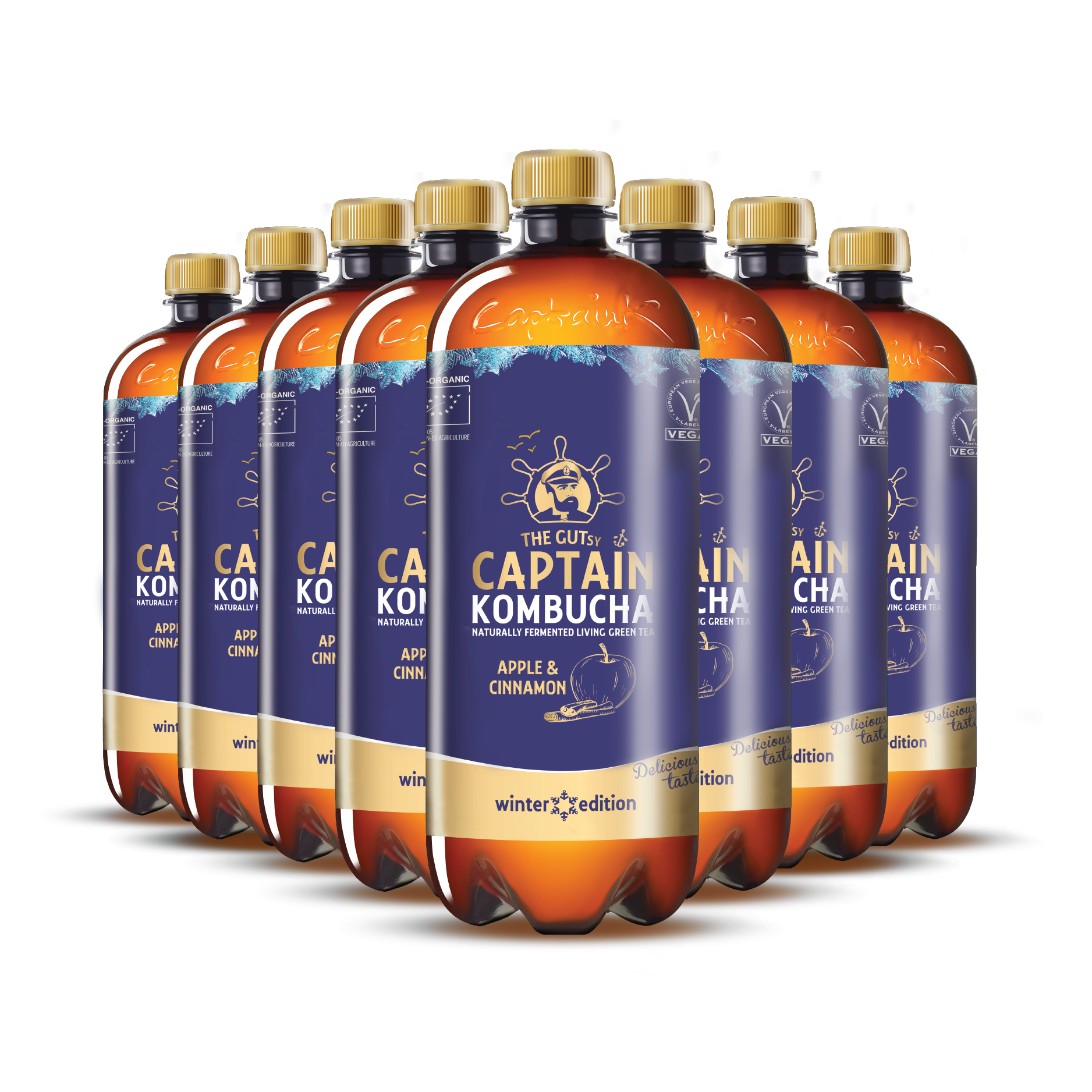 GUTsy Captain Kombucha - Apfel und Zimt - Winter Edition 8 x 1L
